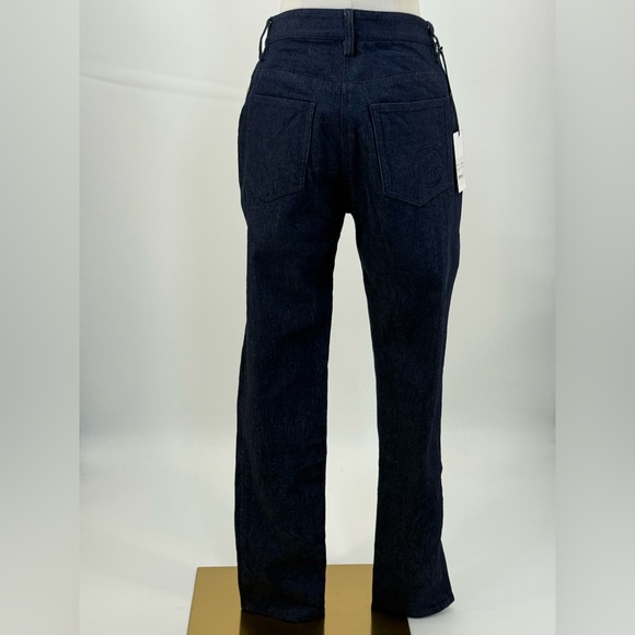 Brandon Maxwell High Rise Classic Straight leg Skinny Dark Blue Denim Size 28 - Picture 2 of 16